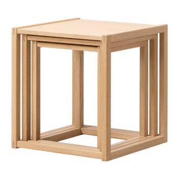 Side & end tables, BM375 nesting tables, light oiled oak, Natural