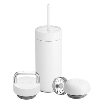 Caraffe e tazze termiche, Tazza da viaggio sistema coperchio 3 in 1 Carter, bianco opaco, Bianco