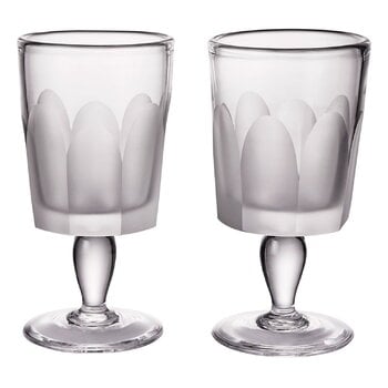 Drinkware, Facet 02 stem glass, set of 2, clear, Transparent