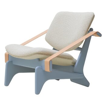 Fasetti Jumbo lounge chair, dove grey  - Coda natural white