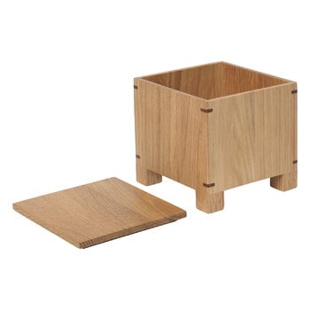 Contenitori per cucina, Scatola per aglio Bon, rovere naturale, Naturale