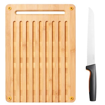 Cutting boards, Functional Form bread board and knife set, Natural