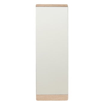 Wall mirrors, Rim wall mirror, 35 x 110 cm, white oiled oak, Natural