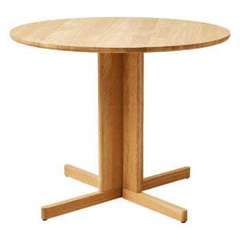 Dining tables, Trefoil round table, 90 cm, oak, Natural