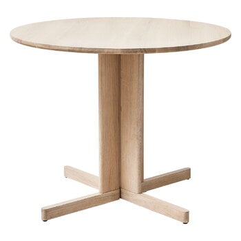 Dining tables, Trefoil table, 90 cm, white oak, Natural