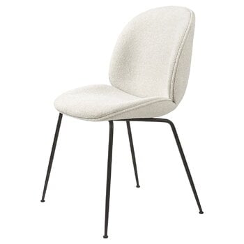 GUBI Beetle chair, fully upholstered, conic matt black - Light Boucle