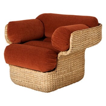 GUBI Basket lounge chair, rattan - Belsuede Special FR 133, product image