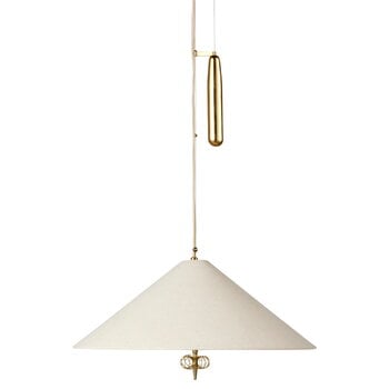 Pendant lamps, Tynell A1967 pendant, 56 cm, brass - canvas, Gold