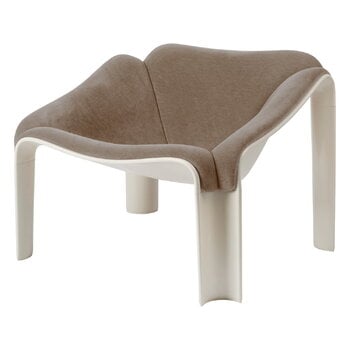 Poltrone, Poltrona F300, bianco alabastro - Alpaca Alto 012, Grigio