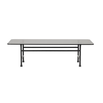 Basta Forte table, rectangular, grey glass - black