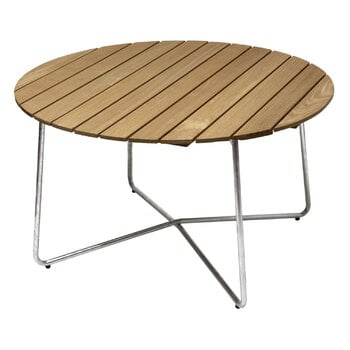Grythyttan Stålmöbler Table 9A, 120 cm, acier galvanisé - chêne huilé