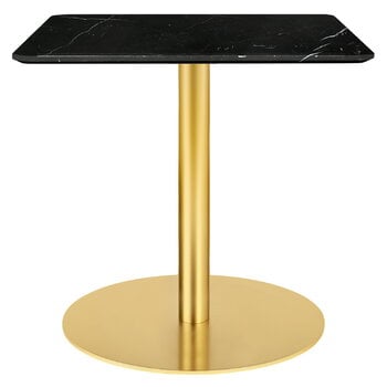 GUBI GUBI 1.0 lounge table, 60x60 cm, brass - black marble