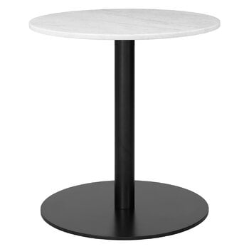 GUBI Table lounge ronde GUBI 1.0, 60 cm, noir - marbre blanc