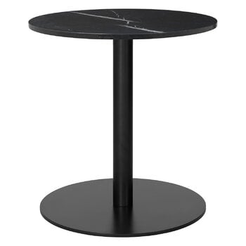 GUBI GUBI 1.0 Loungetisch, rund, 60 cm, Schwarz – schwarzer Marmor