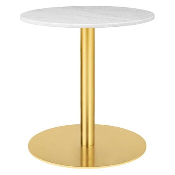 GUBI Table lounge ronde GUBI 1.0, 60 cm, laiton - marbre blanc