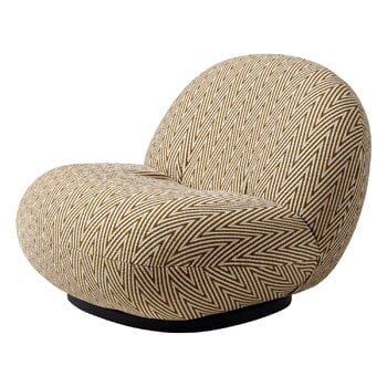 Fauteuils lounge de jardin, Fauteuil lounge d’extérieur Pacha avec base pivotante, Chevron F, Beige