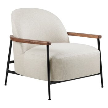 GUBI Sejour lounge chair w.armrests, walnut-black-Plain 0001