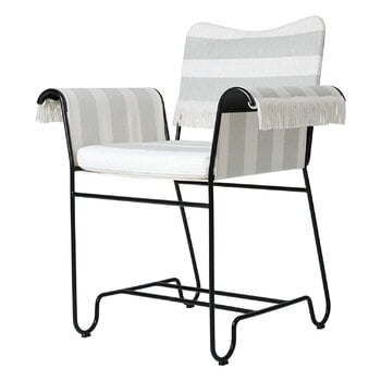 GUBI Tropique stol med fransar, klassiskt svart - Leslie Stripe 20