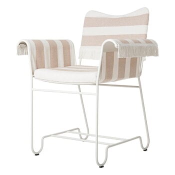 Terassituolit, Tropique tuoli hapsuilla, valkoinen - Leslie Stripe 40, Valkoinen