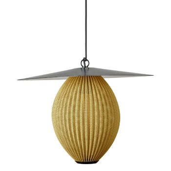 GUBI Satellite Outdoor pendellampa, 27 cm, svart - mustard gold