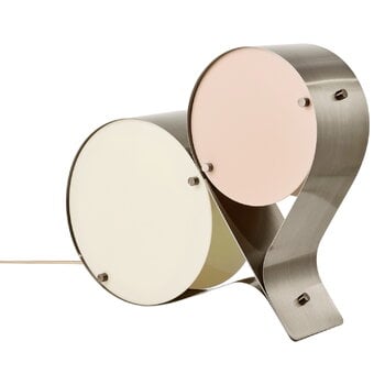 Table lamps, Coppia table lamp, steel, ivory - blush, White