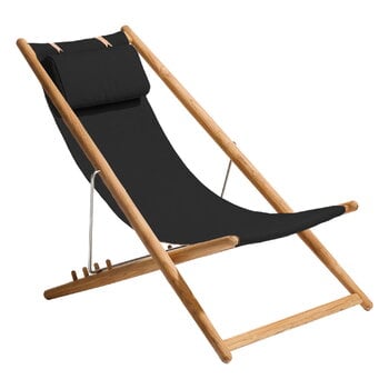 Sdraio e daybed, Sedia a sdraio H55, teak - Agora nero, Nero