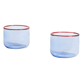 HAY Tint glass, 2 pcs, blue - red