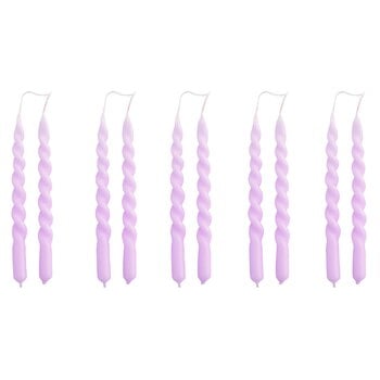 HAY Mini Swirl candles, 10 pcs, lilac