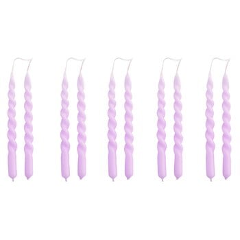 HAY Bougies Mini Swirl, 10 pièces, lilas