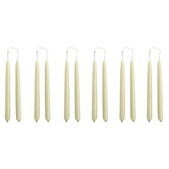Candles, Mini Conical candles, set of 12, light green, Green