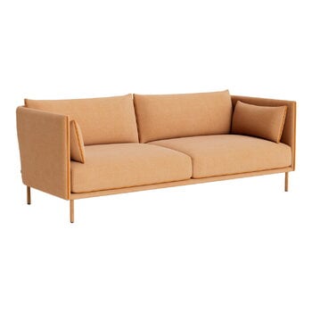 HAY Sofa 3-Sitzer Silhouette, Linara 142/Sense cognacfarben – Eiche 
