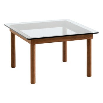 HAY Kofi table 60 x 60 cm, lacquered walnut - clear glass