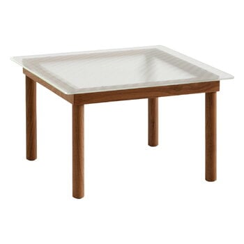 HAY Table Kofi 60 x 60 cm, noyer laqué - verre strié
