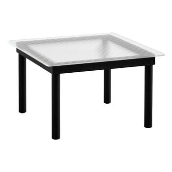 HAY Kofi Tisch, 60 × 60 cm, Eiche schwarz lackiert - geriffeltes Gla