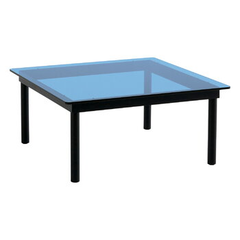 HAY Kofi sohvapöytä 80 x 80 cm, mustaksi lak. tammi - sininen lasi