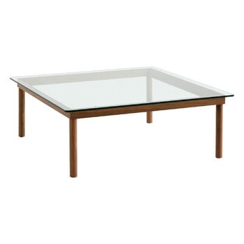 HAY Table Kofi 100 x 100 cm, noyer laqué - verre transparent, image produit