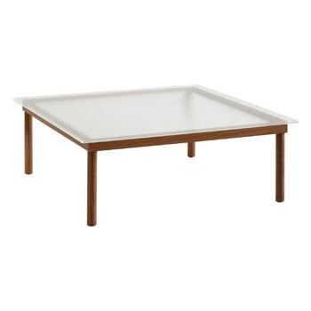 HAY Kofi table 100 x 100 cm, lacquered walnut - reeded glass, product image