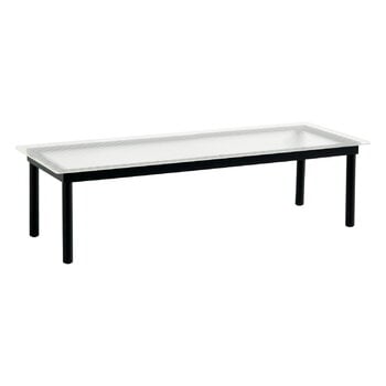 HAY Kofi table 140 x 50 cm, black lacquered oak - reeded glass