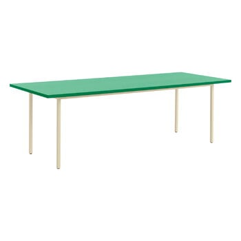 Dining tables, Two-Colour table, 240 x 90 cm, ivory - green mint, White