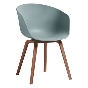 Ruokapöydän tuolit, About A Chair AAC22 tuoli, lakattu pähkinä - dusty blue, Ruskea