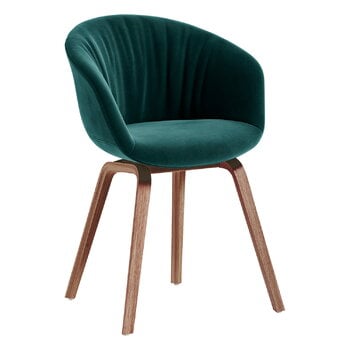 HAY About A Chair AAC23 Soft, lacquered walnut - Lola dark green
