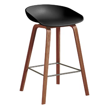 HAY About A Stool AAS32, 65 cm, lacquered walnut - black