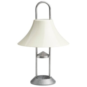 Lampade per esterni, Lampada da tavolo portatile Mousqueton, bianco perla, Bianco