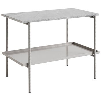 Tables d’appoint et bouts de canapé, Table d’appoint Rebar 75 x 44 cm, gris fossile - marbre gris, Gris