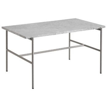 HAY Tavolino da salotto Rebar, 80x49cm, grigio fossile-marmo grigio