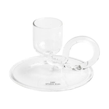 HAY Tiny candleholder, curved, clear