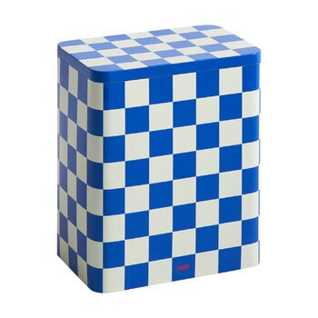 HAY Tin container, L, blue - off-white, product image