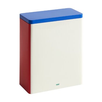 HAY Tin container, XL, off-white - blue - red