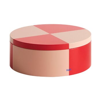 Contenitori e scatole, Scatola Tin, rotonda, rosso - rosa pallido, Rosso