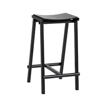 Bar stools & chairs, Taburete 8 bar stool, low, 65 cm, black - black oak, Black